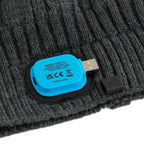 USB Rechargeable Waterproof LED Bobble Hat with Sherpa Lining  (Size 26x20 Cm) - Grey_6126643_5