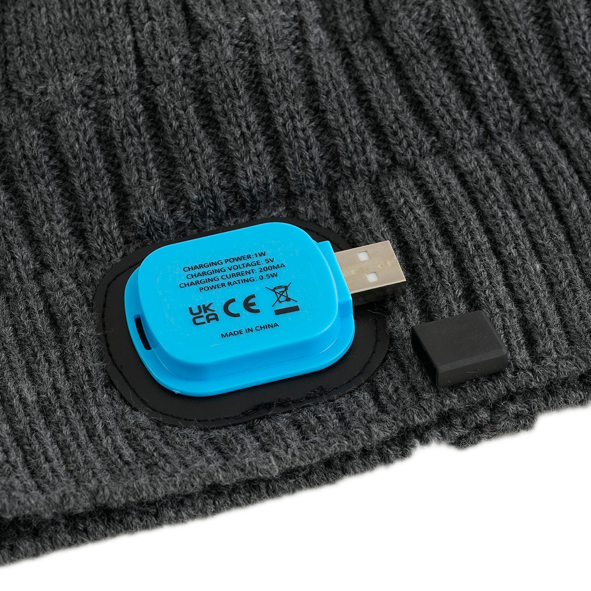 USB Rechargeable Waterproof LED Lamp Cap with Sherpa Lining - Grey 6126643 6