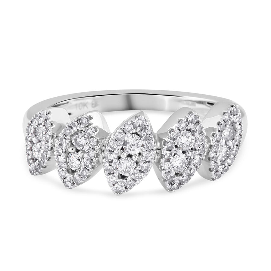 (Size N) NY Close Out Deal - 10K White Gold Diamond (I1-G-H) Ring 0.50 Ct 7590271 0