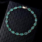 9K Yellow Gold AAA Zambian Emerald Tennis Bracelet (Size - 8) 10.80 Ct_6240891_1