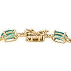 9K Yellow Gold AAA Zambian Emerald Tennis Bracelet (Size - 8) 10.80 Ct_6240891_3