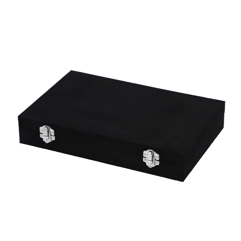 Luxurious Velvet Anti-Tarnish Jewelry Organizer Box (29x18.5x5.2cm) - Black_6242540_3