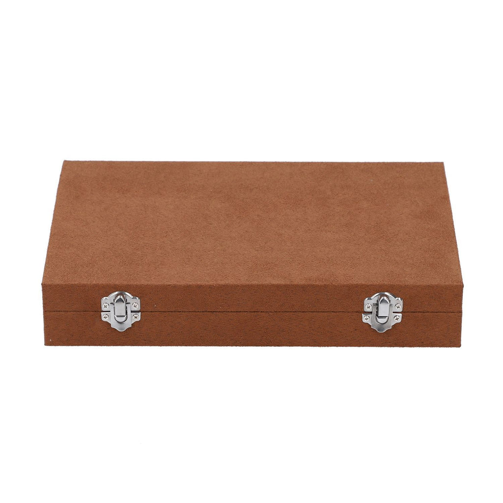 Luxurious Velvet Anti-Tarnish Jewelry Organizer Box (29x18.5x5.2cm) - Brown_6242542_2
