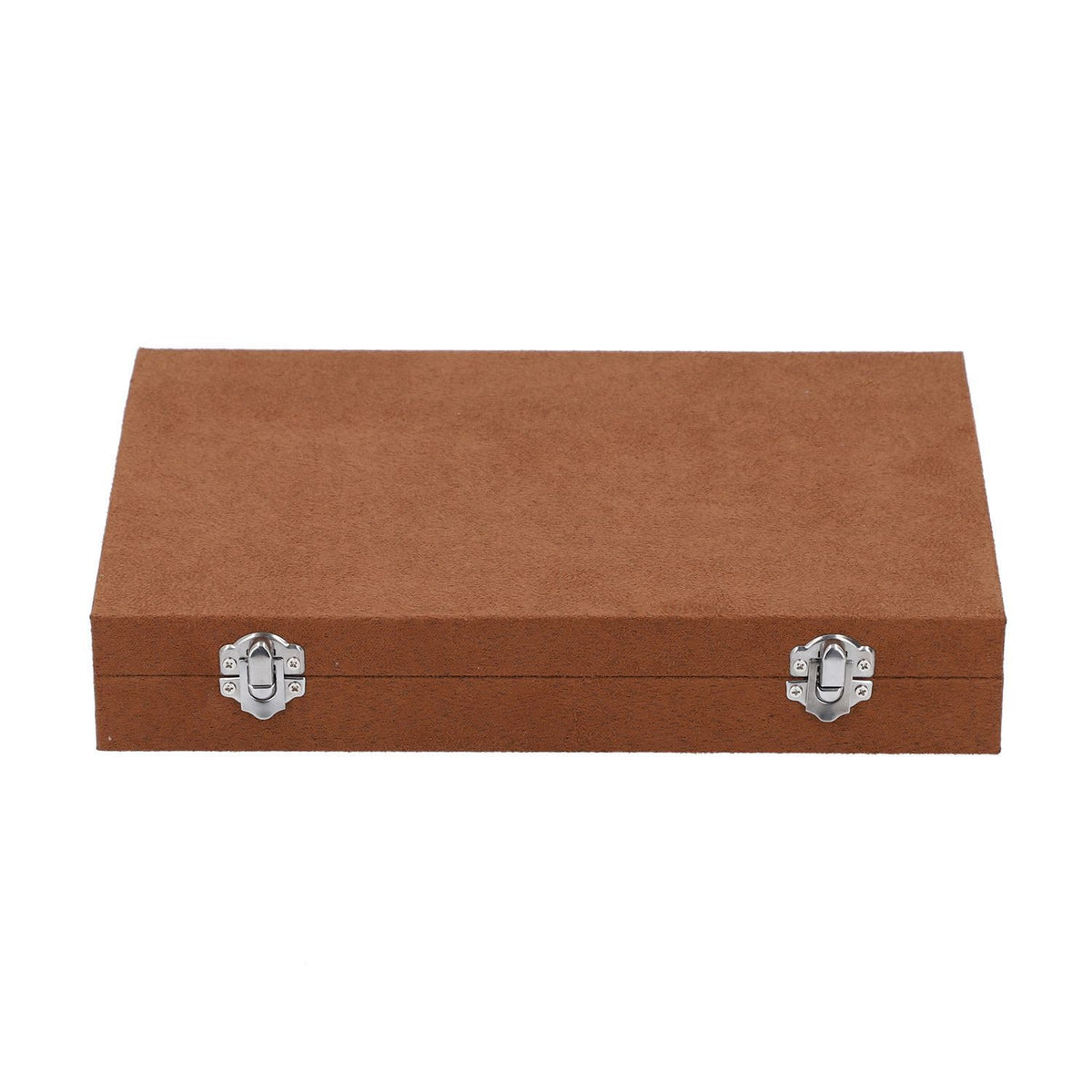 Luxurious Velvet Anti-Tarnish Jewelry Organizer Box (29x18.5x5.2cm) - Brown V32518046 2