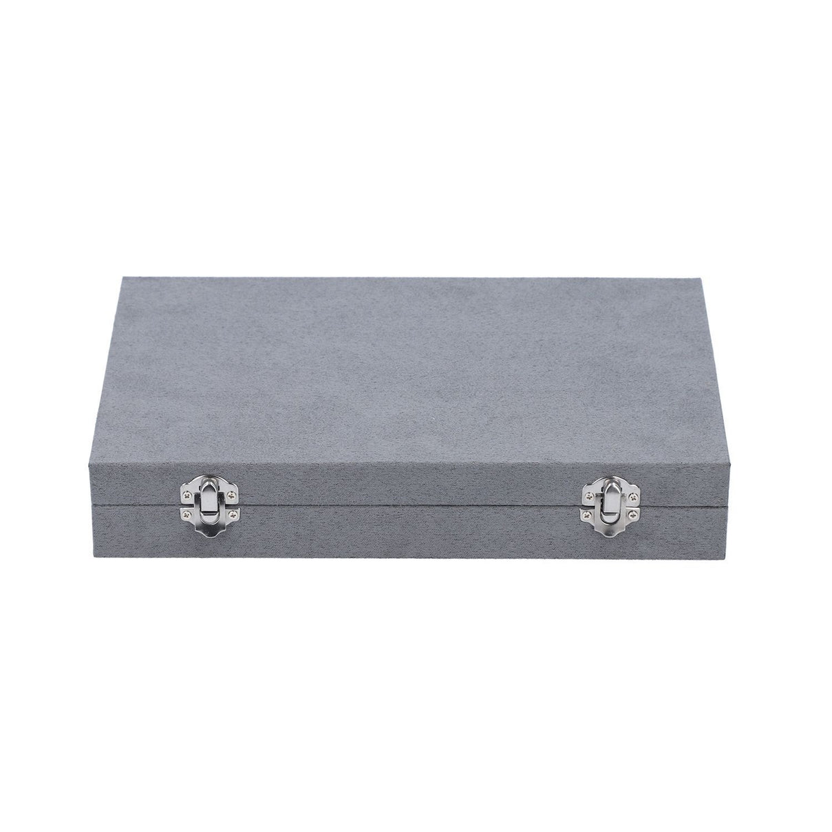 Luxurious Velvet Anti-Tarnish Jewelry Organizer Box (29x18.5x5.2cm) - Grey V32517363 3