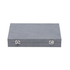 Luxurious Velvet Anti-Tarnish Jewelry Organizer Box (29x18.5x5.2cm) - Grey_6242543_2