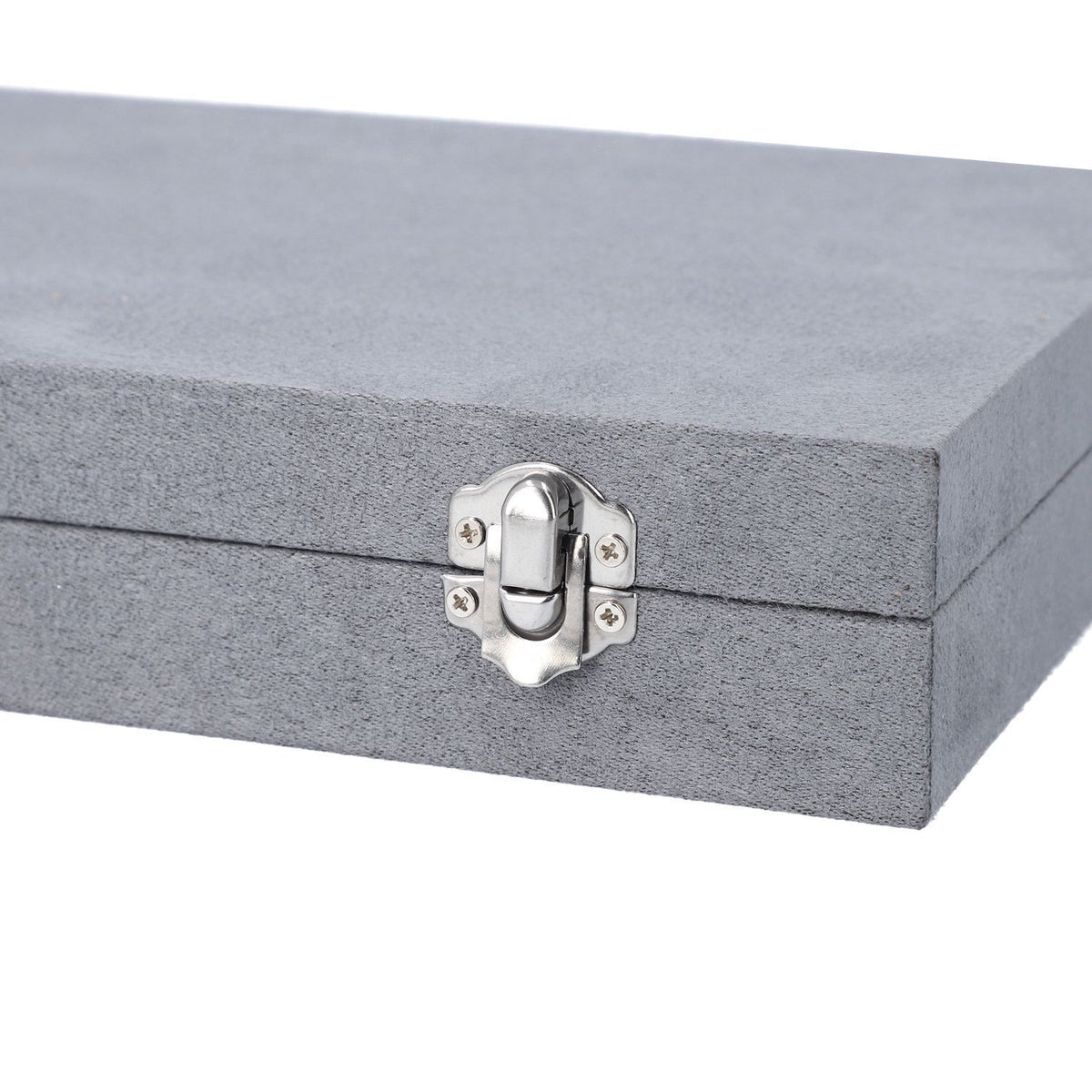 Luxurious Velvet Anti-Tarnish Jewelry Organizer Box (29x18.5x5.2cm) - Grey V32517363 6