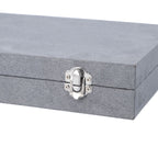 Luxurious Velvet Anti-Tarnish Jewelry Organizer Box (29x18.5x5.2cm) - Grey_6242543_5