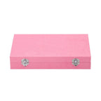 Luxurious Velvet Anti-Tarnish Jewelry Organizer Box (29x18.5x5.2cm) - Pink_6242546_2