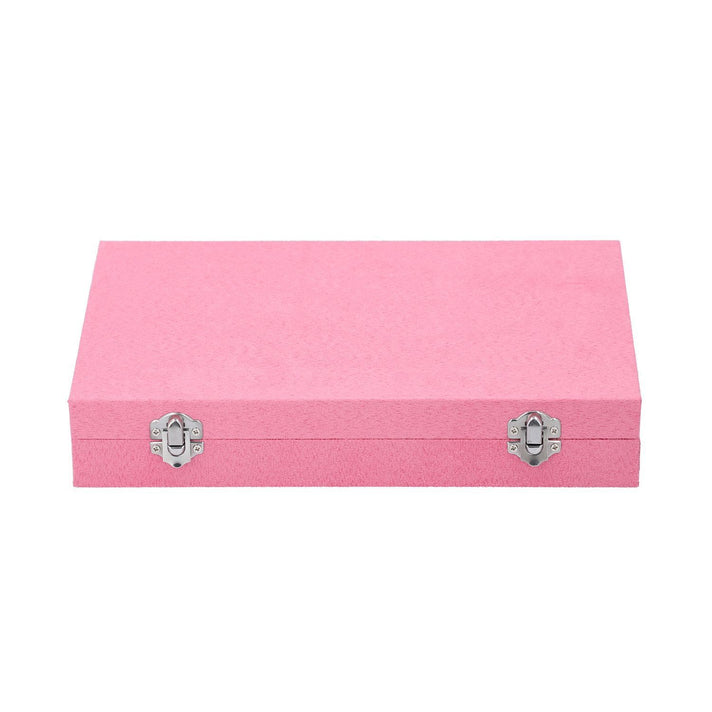 Luxurious Velvet Anti-Tarnish Jewelry Organizer Box (29x18.5x5.2cm) - Pink V32620592 2