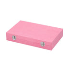 Luxurious Velvet Anti-Tarnish Jewelry Organizer Box (29x18.5x5.2cm) - Pink_6242546_3