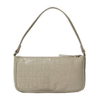 ASSOTS LONDON Zara 100% Genuine Leather Croc Embossed Handbag (Size 25x14x5 Cm) - Off White_6249949_1