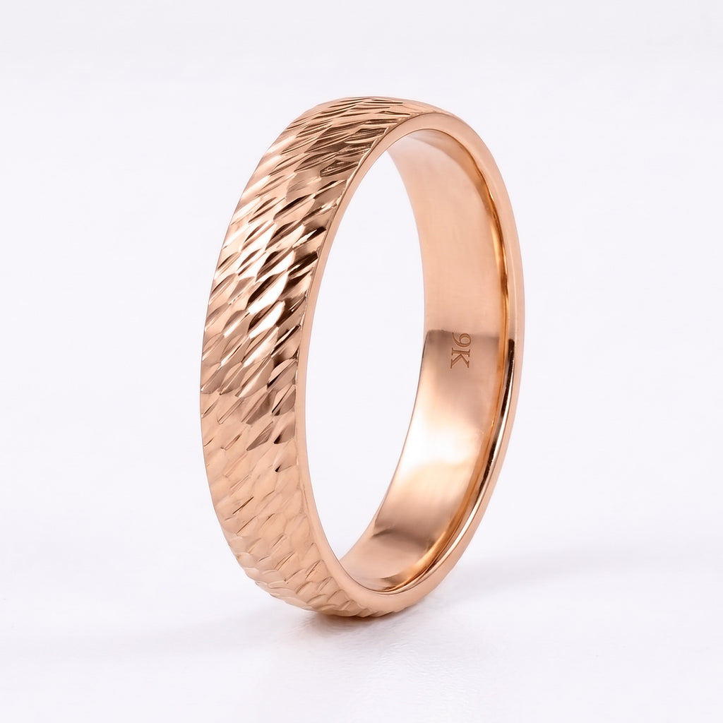 Royal Bali Collection - 9K Rose Gold Diamond Cut Band Ring_6252132_3