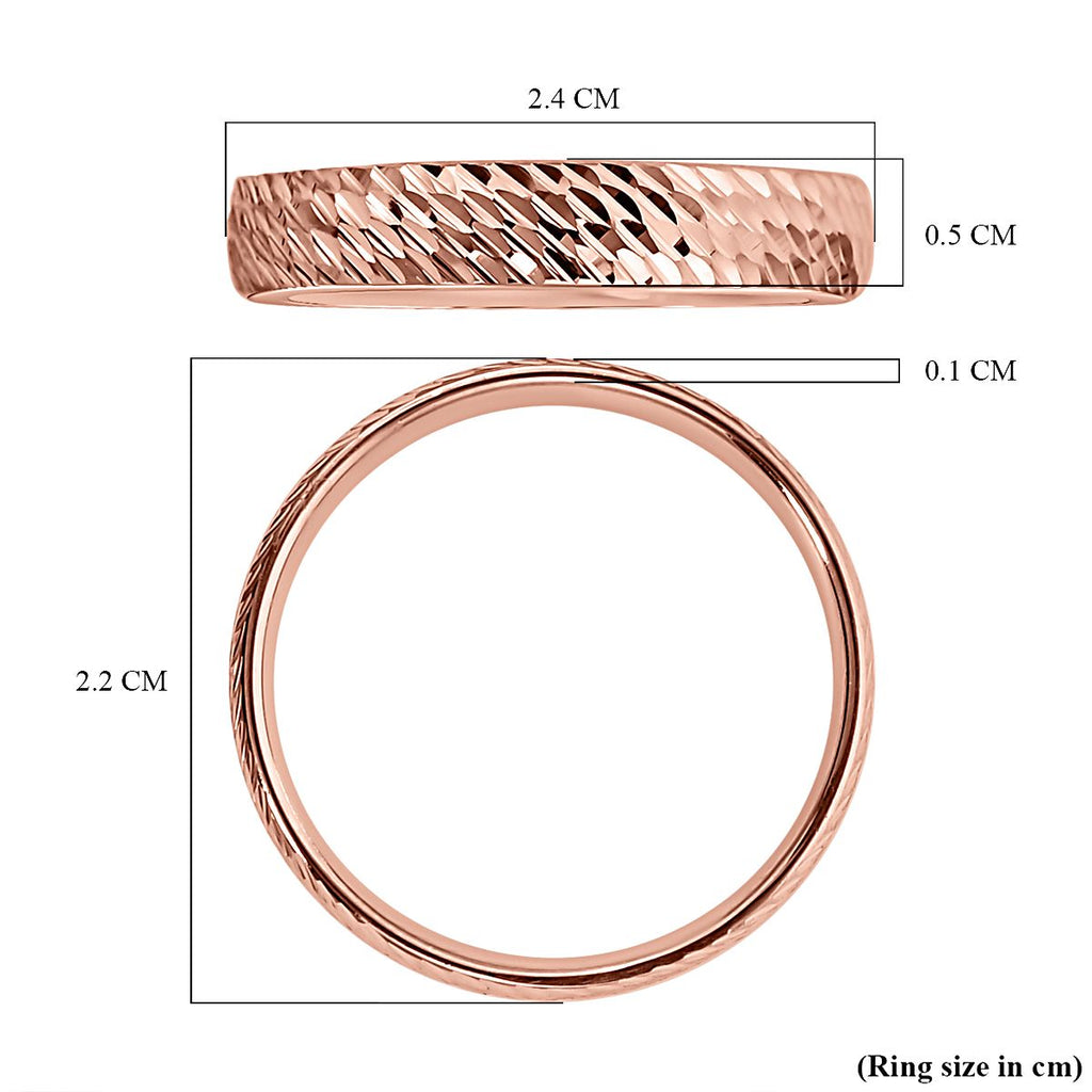 Royal Bali Collection - 9K Rose Gold Diamond Cut Band Ring_6252135_4