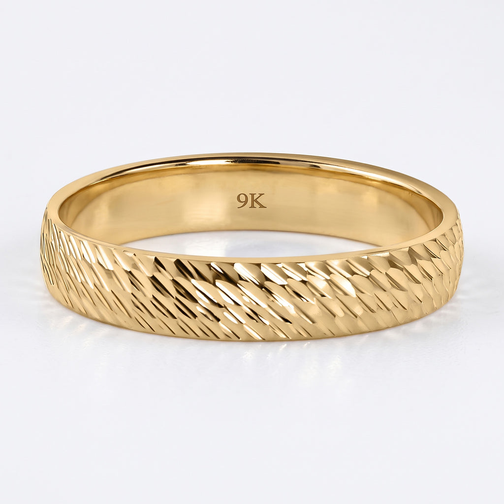 Royal Bali Collection - 9K Yellow Gold Diamond Cut Band Ring_6252143