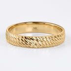 Royal Bali Collection - 9K Yellow Gold Diamond Cut Band Ring_6252143