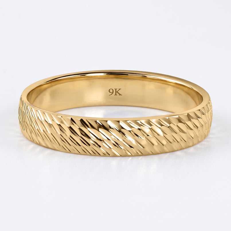 Royal Bali Collection - 9K Yellow Gold Diamond Cut Band Ring_6252143