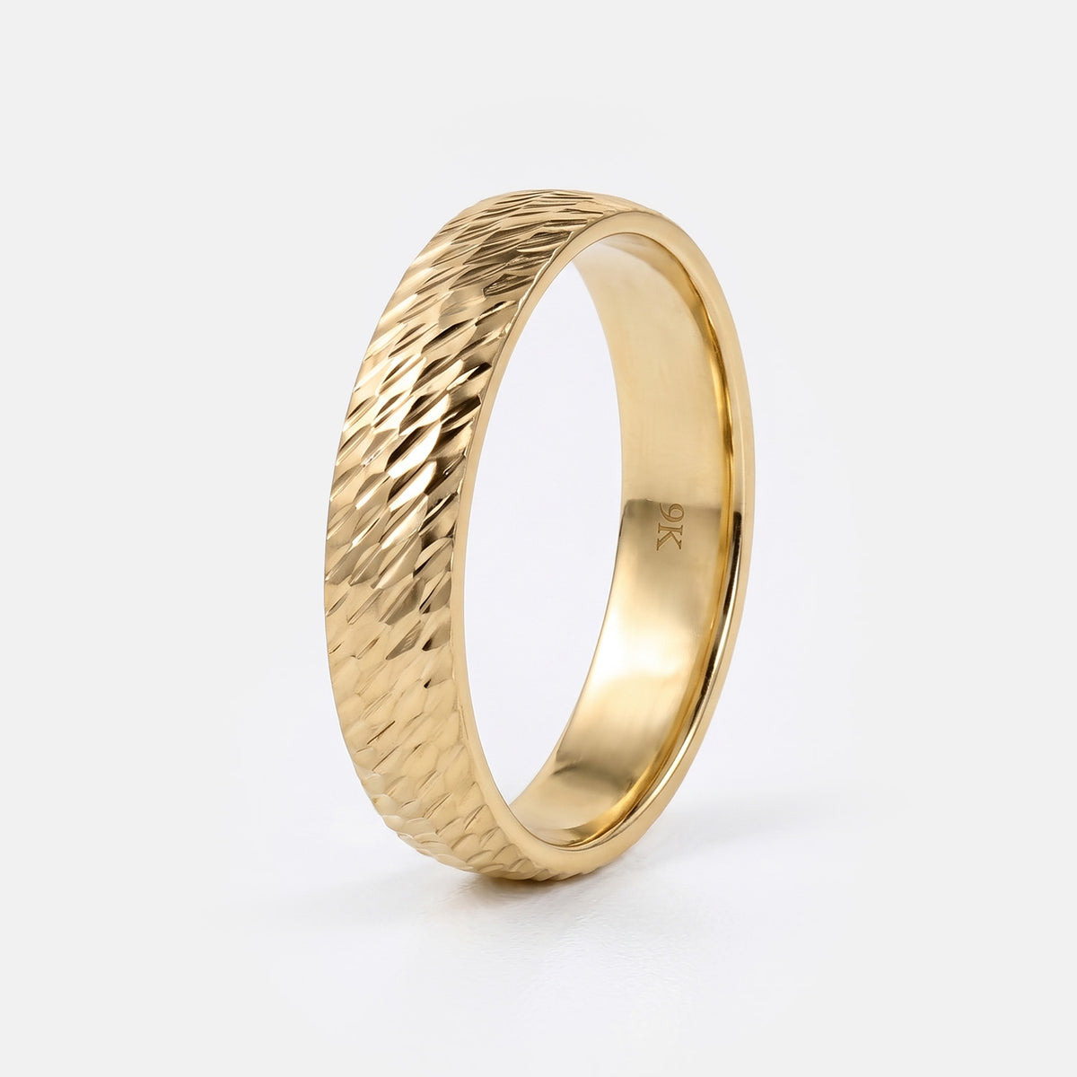 Royal Bali Collection 9K Yellow Gold Diamond Cut Band Ring V32711588 4