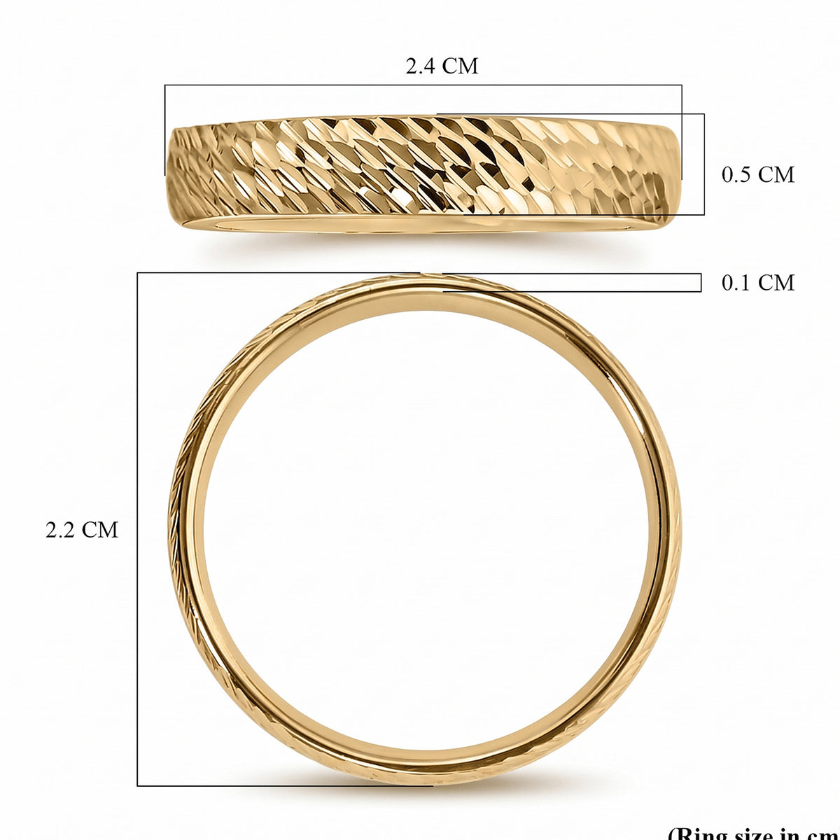 Royal Bali Collection 9K Yellow Gold Diamond Cut Band Ring V32711588 8