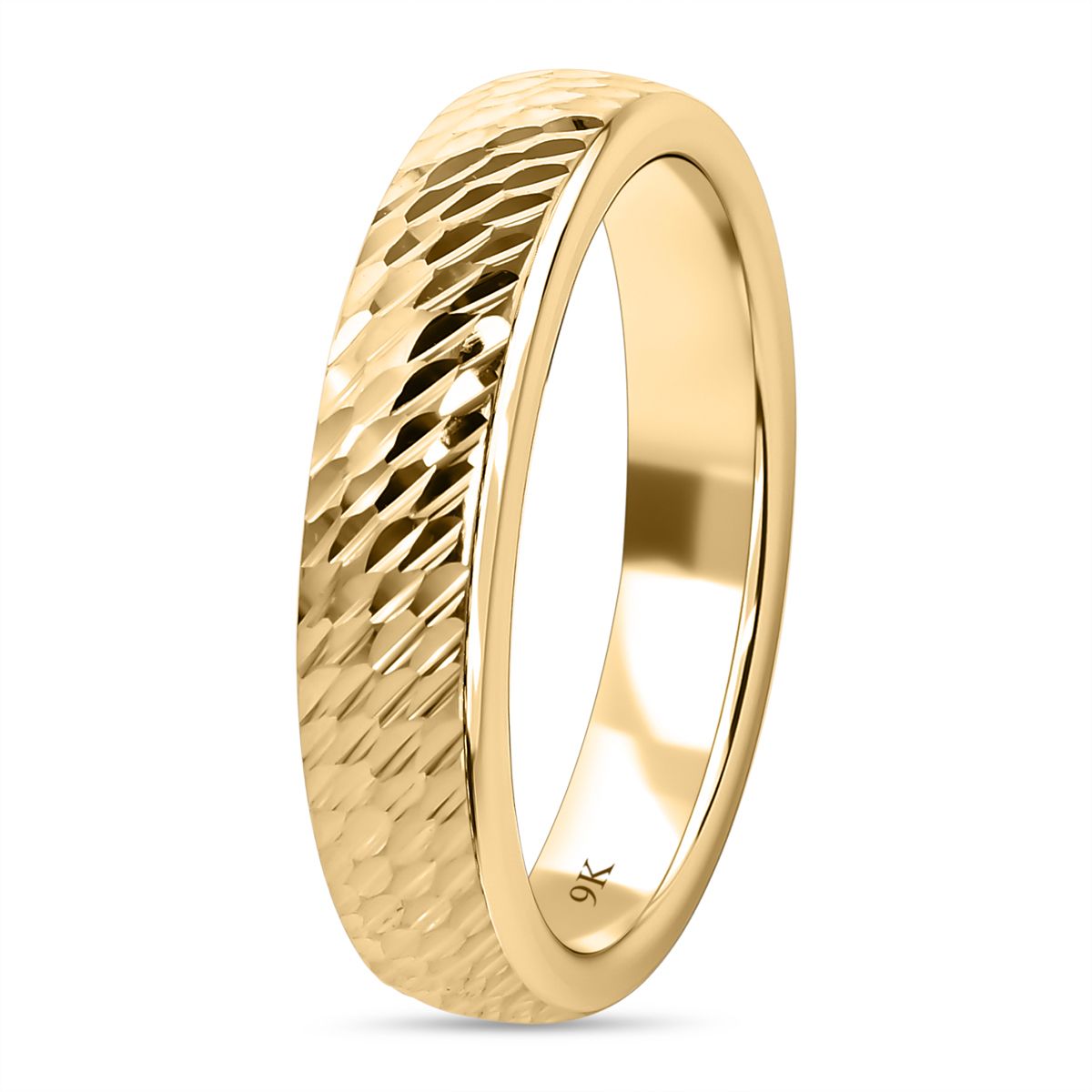 Royal Bali Collection 9K Yellow Gold Diamond Cut Band Ring 6252144 4