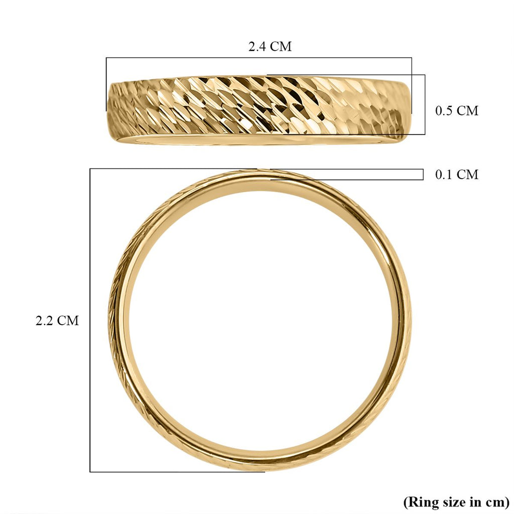 Royal Bali Collection - 9K Yellow Gold Diamond Cut Band Ring_6252144_5