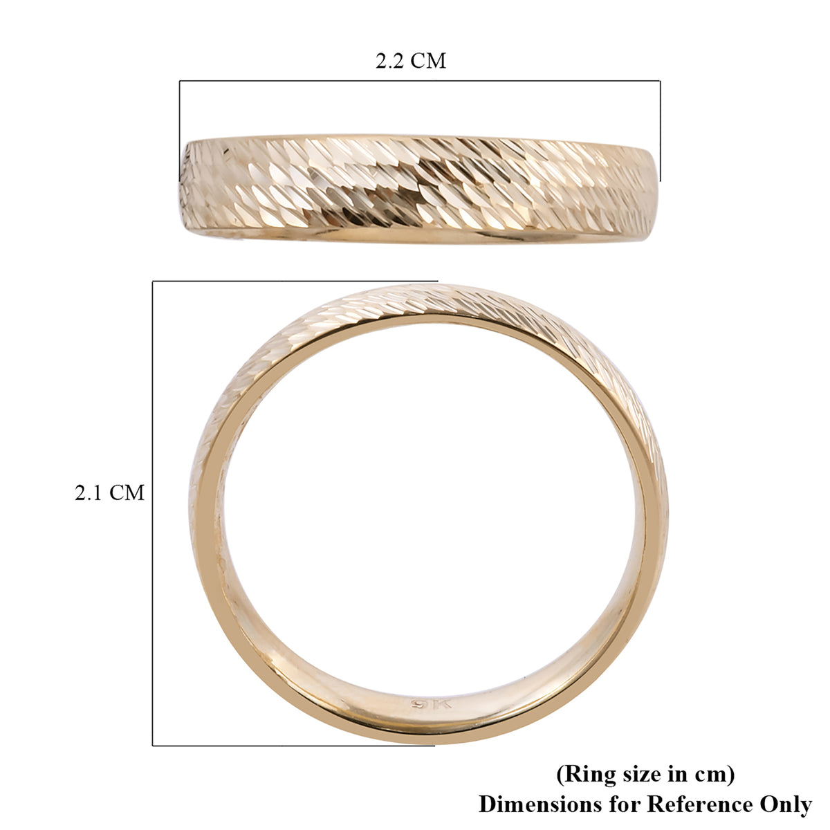 Royal Bali Collection 9K Yellow Gold Diamond Cut Band Ring 6252144 7