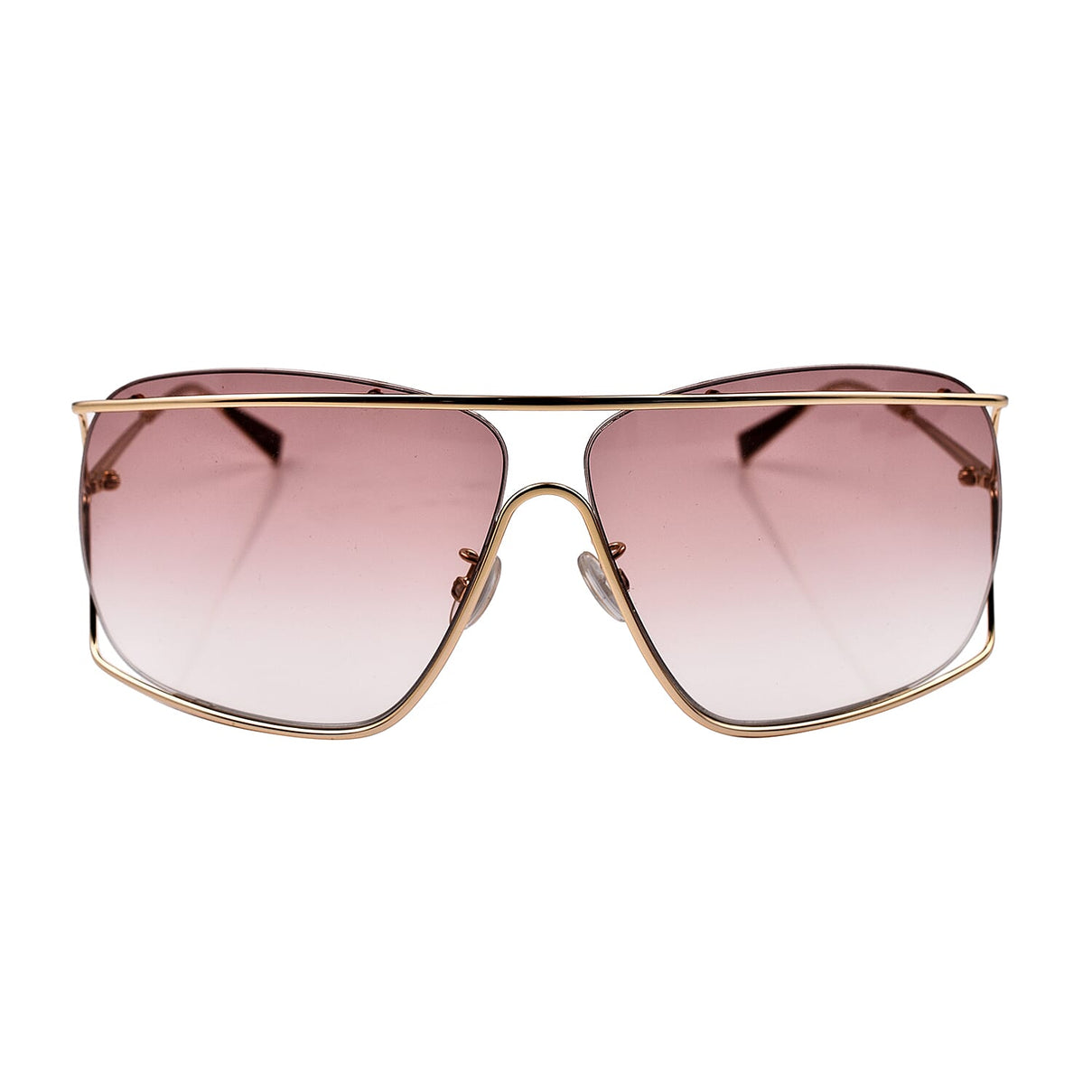 MAX MARA Unisex Gold Metal Shield Sunglasses with Brown Lenses 6254265 0