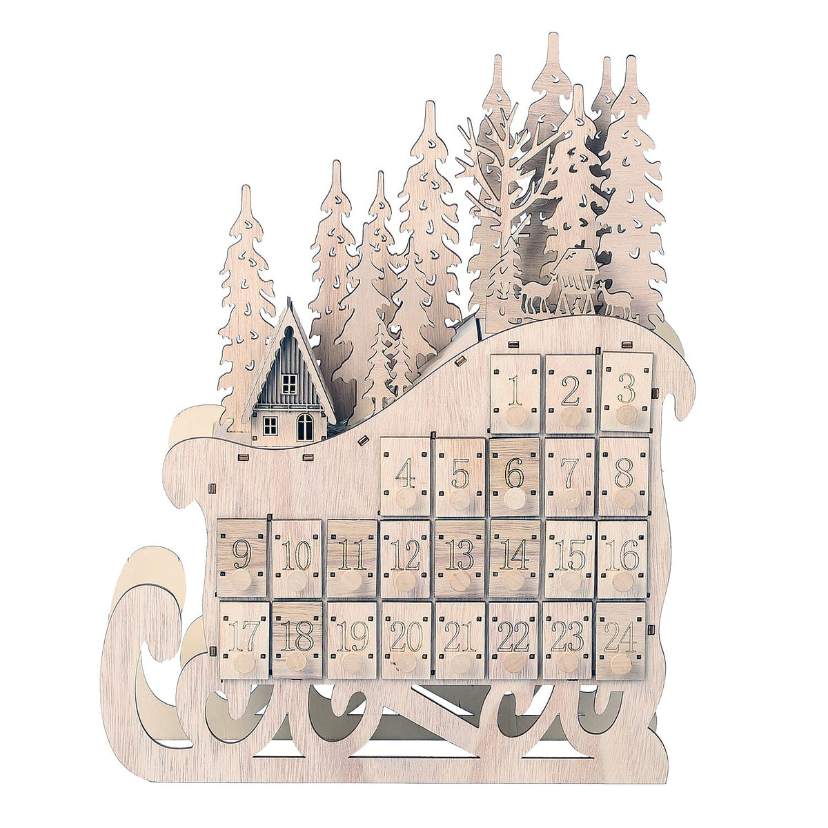 Sleigh Christmas Advent Calendar with LED Lighting 6272100 0