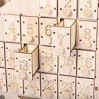 Christmas Decorative - LED Sleigh Advent Calendar (Size 40x32x10 Cm) - Light Brown