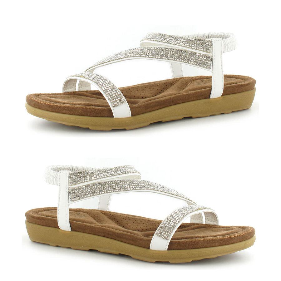Ella Sandals - Joanna White with Elasticated Sling Back and Open Toe Design 6272643 0