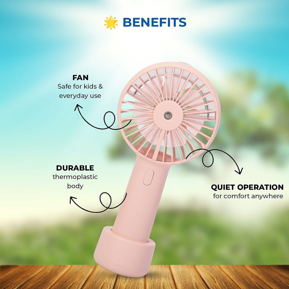 Air Cooling Fan with Mist Spray - Pink 6291149 5