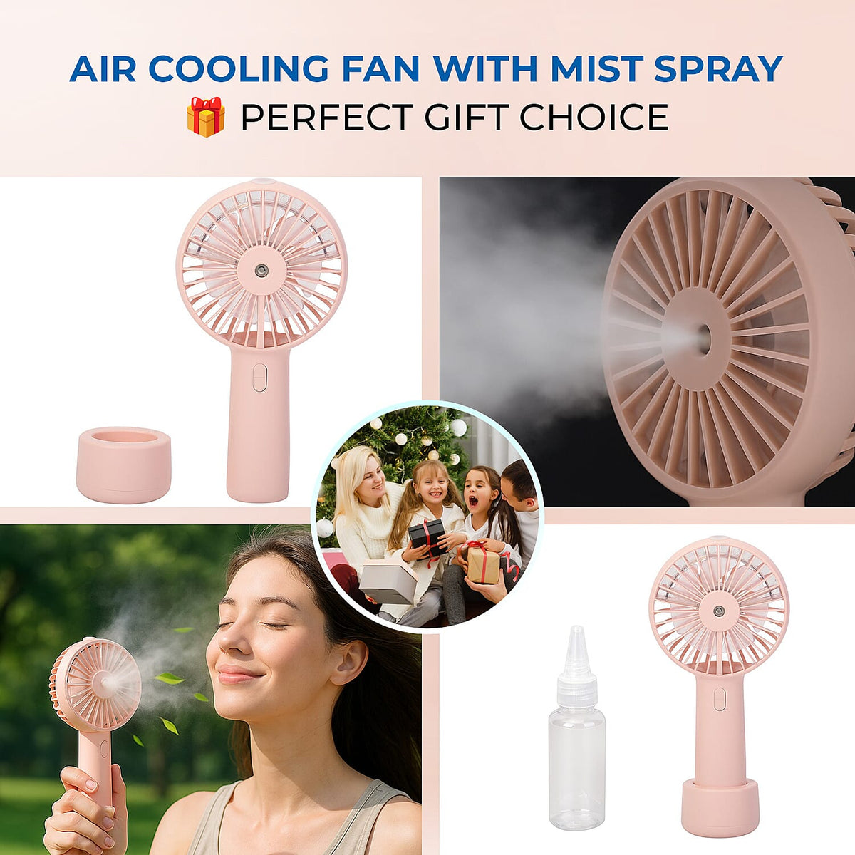 Air Cooling Fan with Mist Spray - Pink 6291149 7