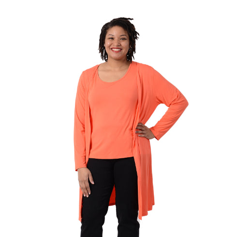 2 Piece Set - Matching Women's Cardigan and Tank Top Set - Orange 6297693 0