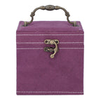 3 Layer Velvet Jewellery Box with Mirror Inside and Lock (Size 12 Cm) - Purple_6298113