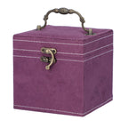 3 Layer Velvet Jewellery Box with Mirror Inside and Lock (Size 12 Cm) - Purple_6298113_1