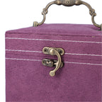 3 Layer Velvet Jewellery Box with Mirror Inside and Lock (Size 12 Cm) - Purple_6298113_3
