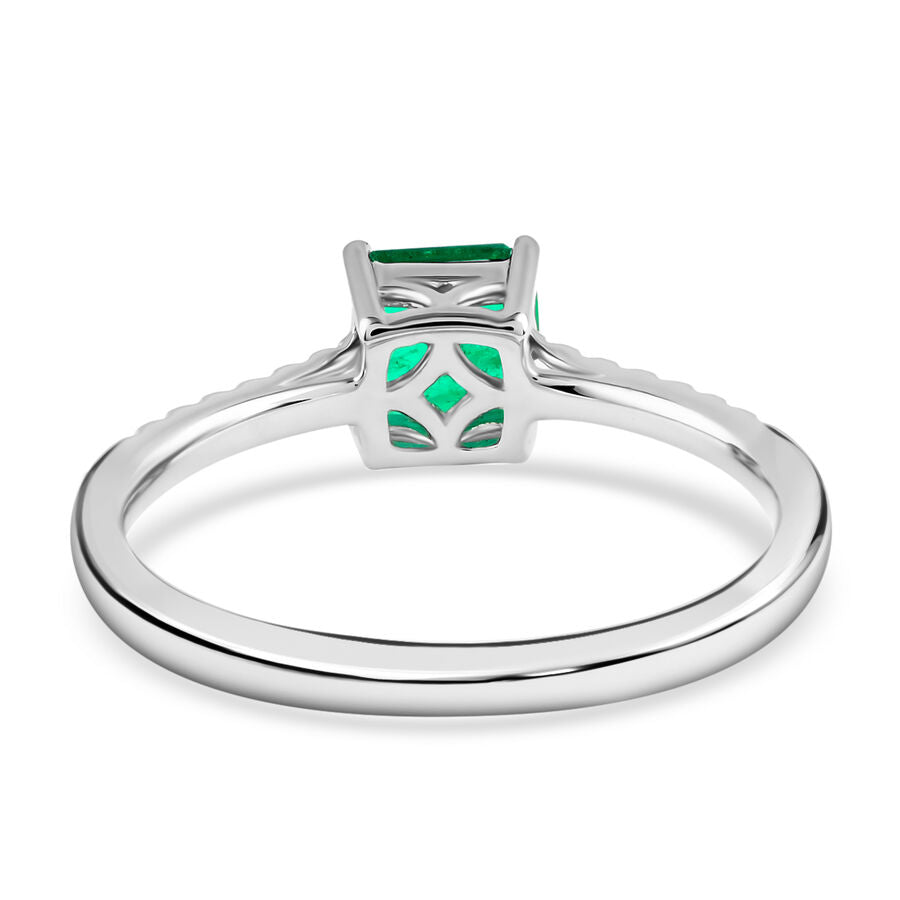 Appraised RHAPSODY 950 Platinum AGI Certified AAAA Colombian Emerald &amp; (VS-EF) White Diamond Classic Solitaire Ring 1.15 Ct 6303093 5
