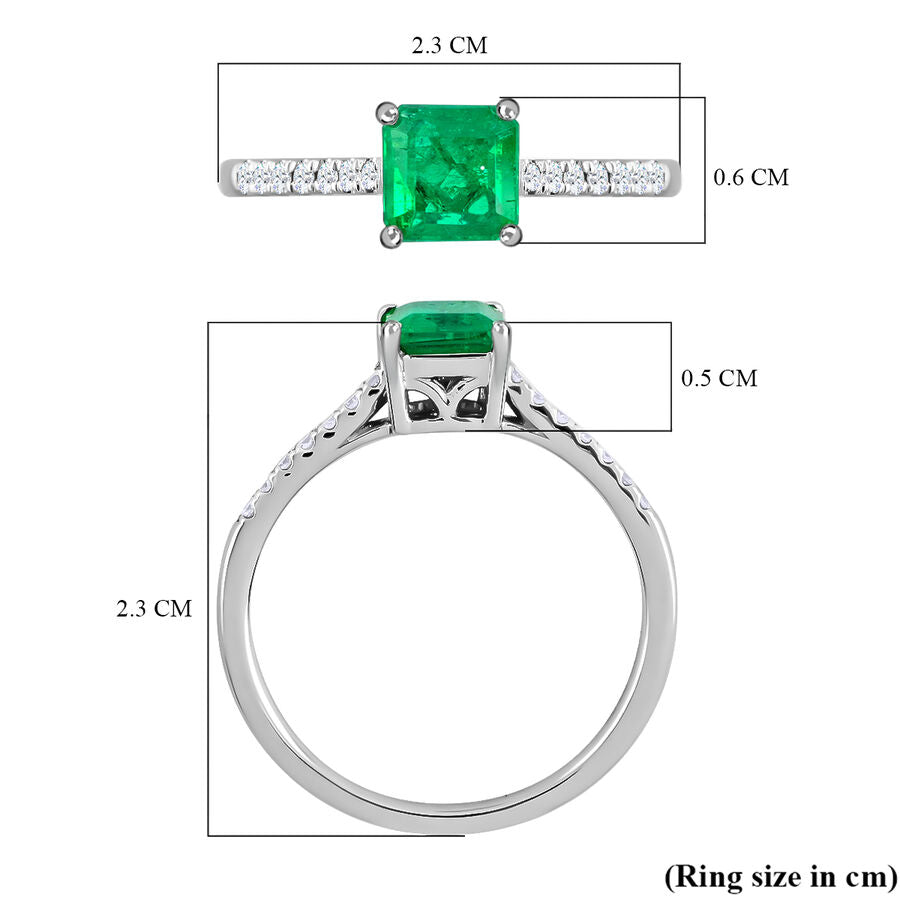 Appraised RHAPSODY 950 Platinum AGI Certified AAAA Colombian Emerald &amp; (VS-EF) White Diamond Classic Solitaire Ring 1.15 Ct 6303093 6