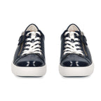 CAPRICE Leather Zipper Detailing Low-top Sneakers (Size 6.5) - Navy Blue_6306302