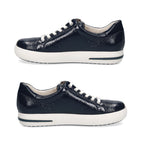 CAPRICE Leather Zipper Detailing Low-top Sneakers (Size 6.5) - Navy Blue_6306302_1