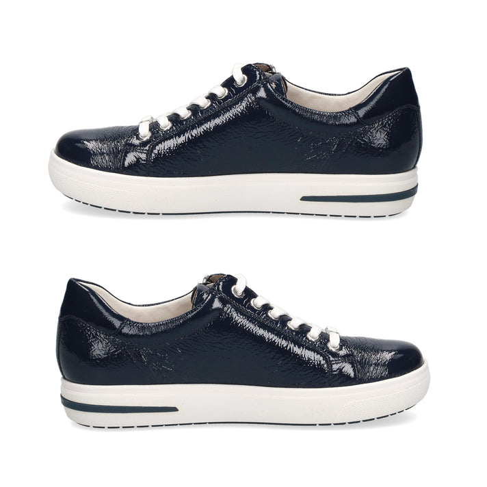 Caprice Leather Zipper Detailing Low-top Sneakers Navy Blue 6306302 2