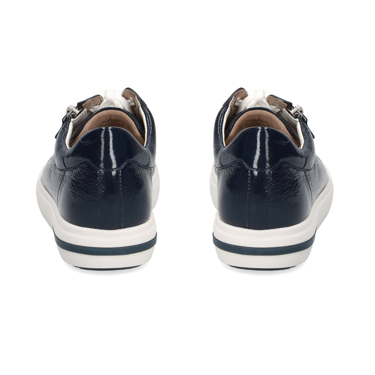 Caprice Leather Zipper Detailing Low-top Sneakers Navy Blue 6306302 5