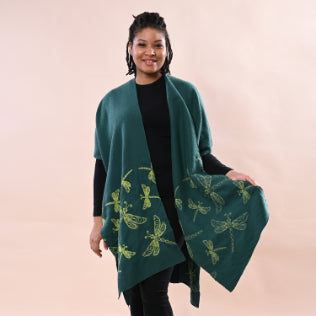 TAMSY Dragonfly Embroidered Women's Kimono  Black 6306701 0