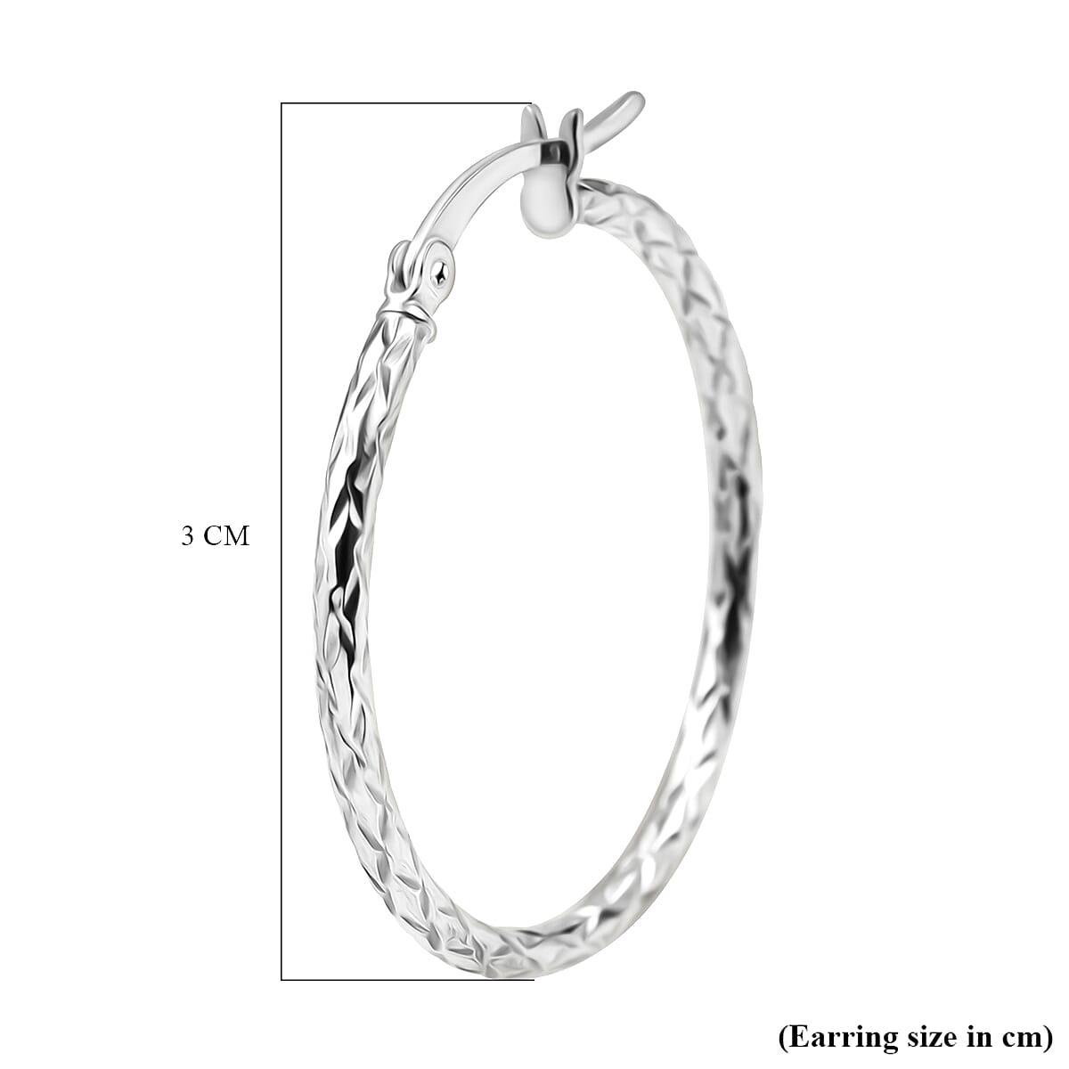 Sterling Silver Diamond Cut Hoop Earrings 6319179 5