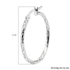 Sterling Silver Diamond Cut Hoop Earrings