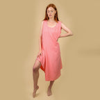 NOVA of London Polka Dot Asymmetric Hem Dress (Size up to 20) - Coral & White_6326586