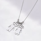 Boy & Girl Design Necklace (Size - 20) in Silver Tone_6339667_2