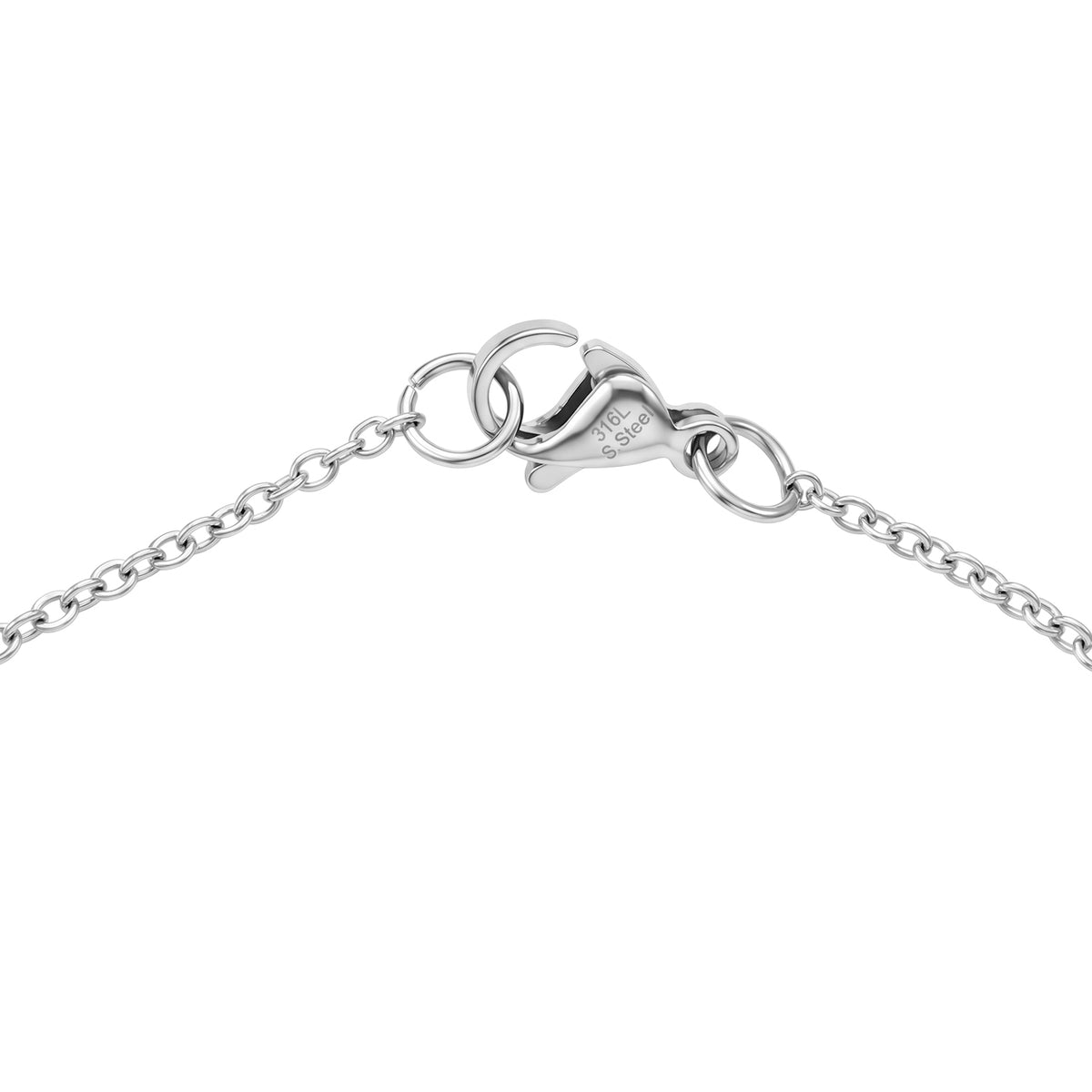 Boy &amp; Girl Design Necklace (Size - 20) in Silver Tone V32512858 5