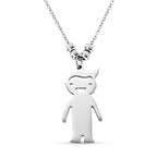 Single Boy Design Necklace (Size - 20) in Silver Tone_6339668