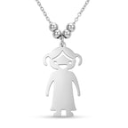 Single Girl Design Necklace (Size - 20) in Silver Tone_6339669